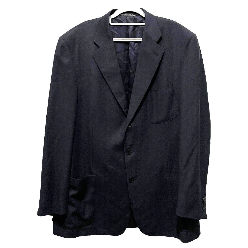 Ermenegildo Zegna Blazer Suit Jacket Trofeo Grey Micro Plaid Wool Italy 46 US